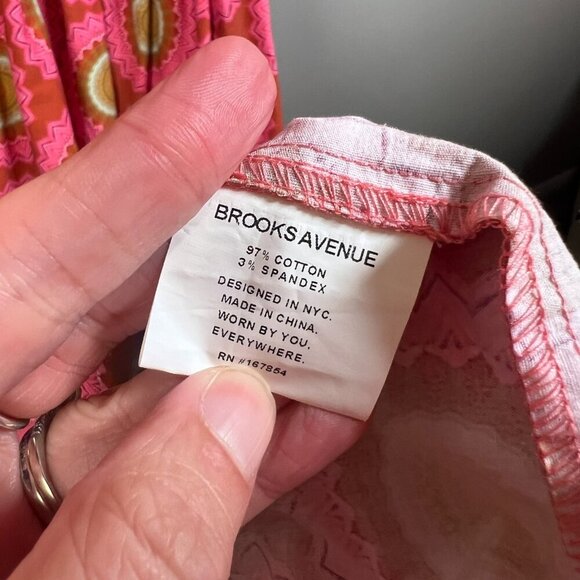 Brooks Ave Banyan Puff Sleeve Maxi Dress Size Large Pink Red Maximalist Bright - Picture 10 of 11